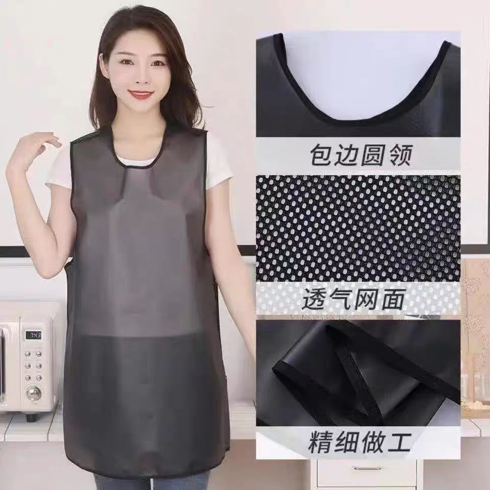 Apron tpu Waterproof oil-proof men's and women's household kitchen disposable aquatic catering work clothes sleeveless waist customizable
